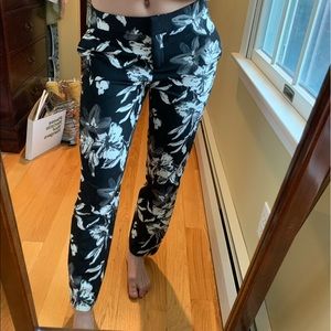 Cynthia Rowley B&W Floral Dress Pants
